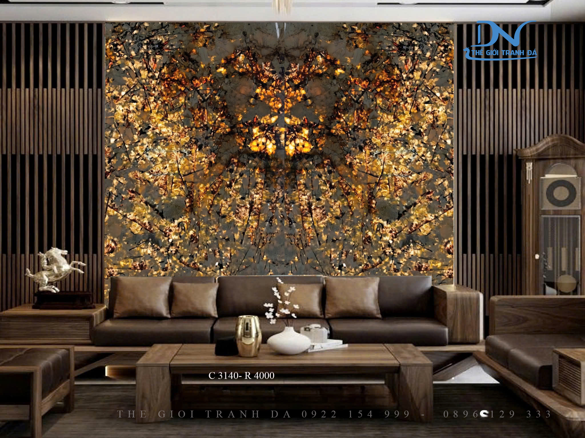 Tranh đá xuyên sáng – Ghép đối xứng 2 tấm