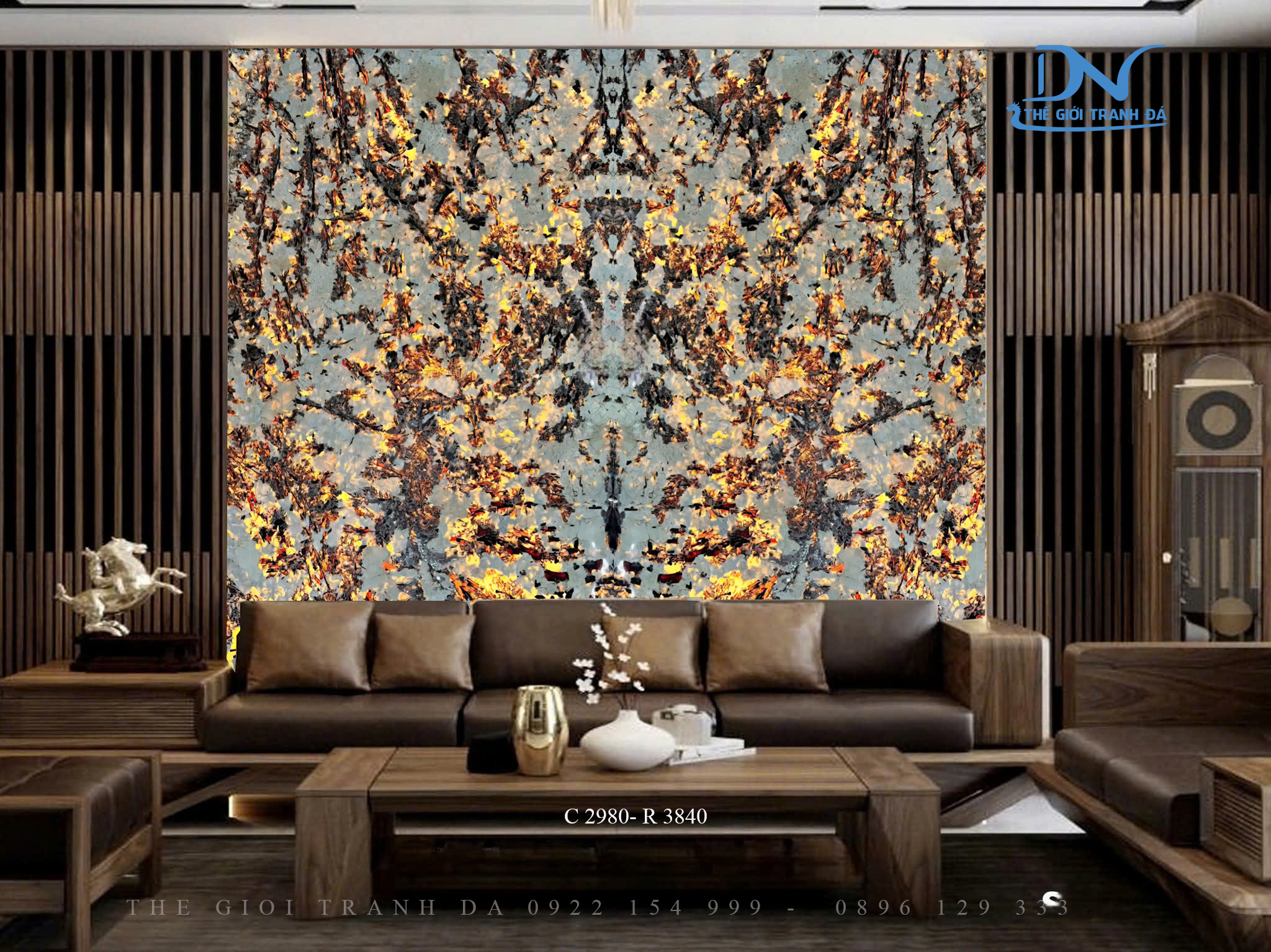 Tranh đá xuyên sáng – Ghép đối xứng 2 tấm