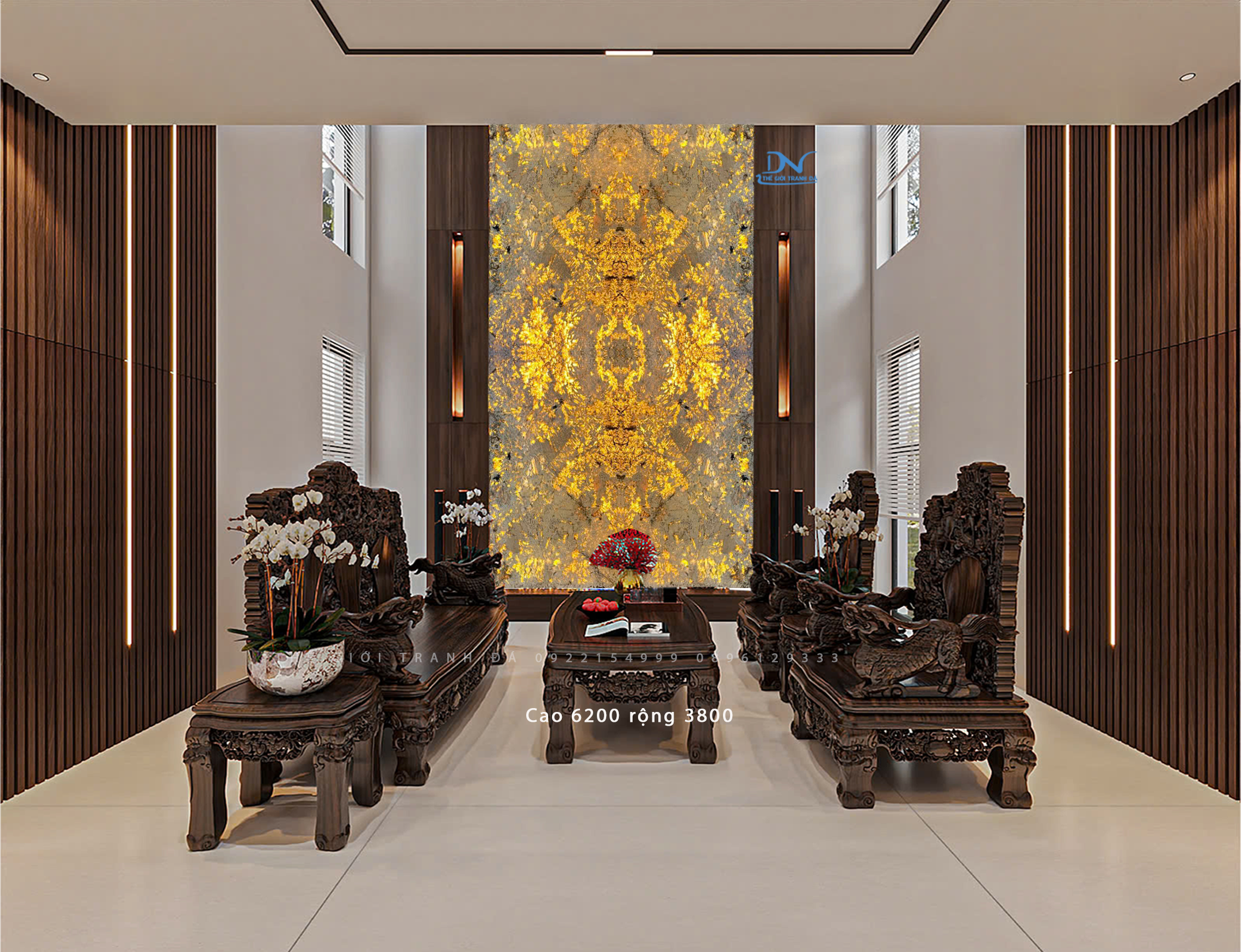 Tranh Đá Xuyên Sáng Alpinus – Thông tầng 4 tấm