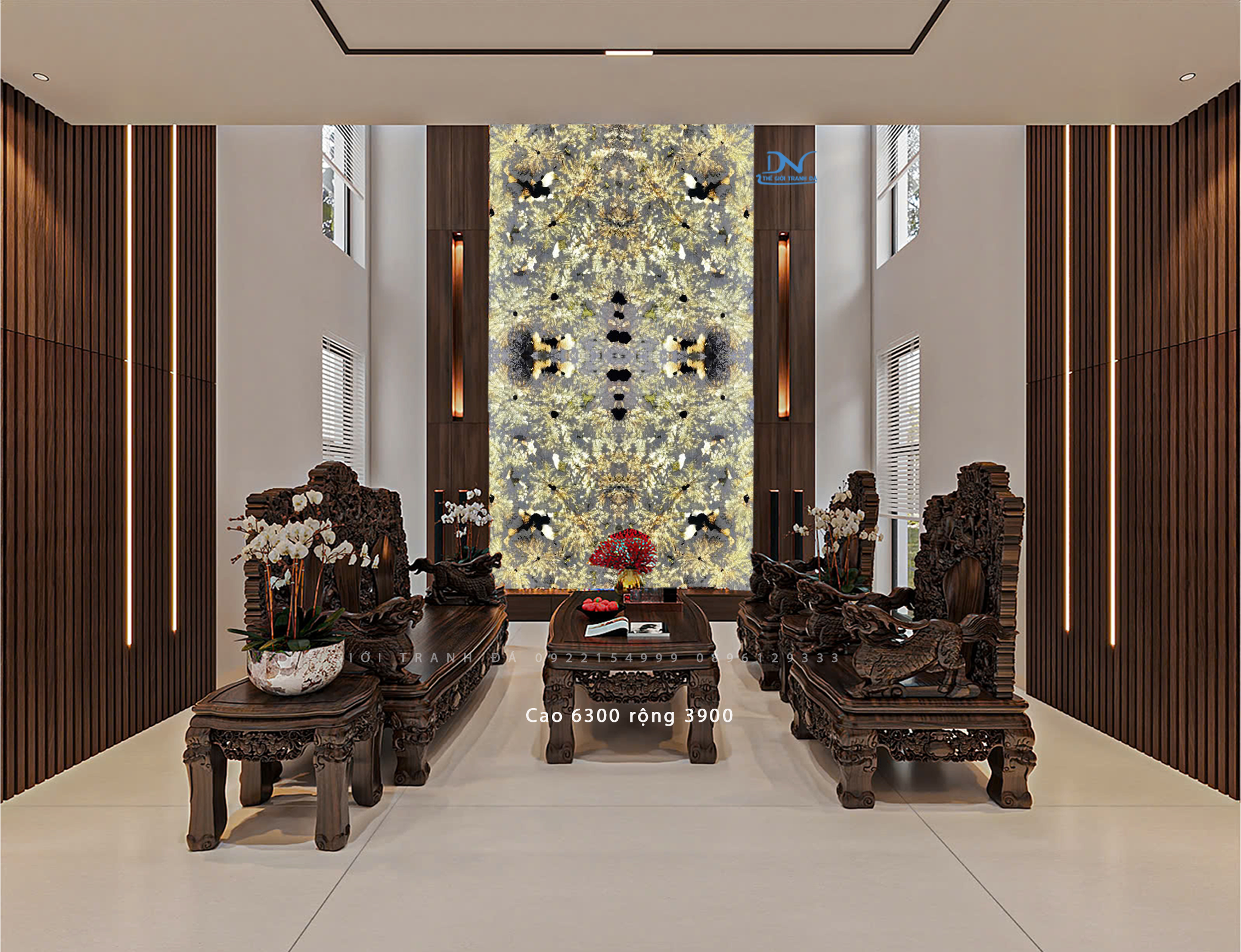 Tranh Đá Xuyên Sáng Alpinus – Thông tầng 4 tấm